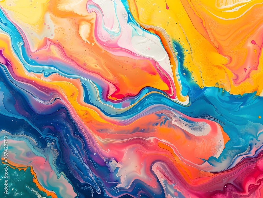 Abstract marble acrylic paint ink painted waves Abstract marble acrylic paint ink painted waves