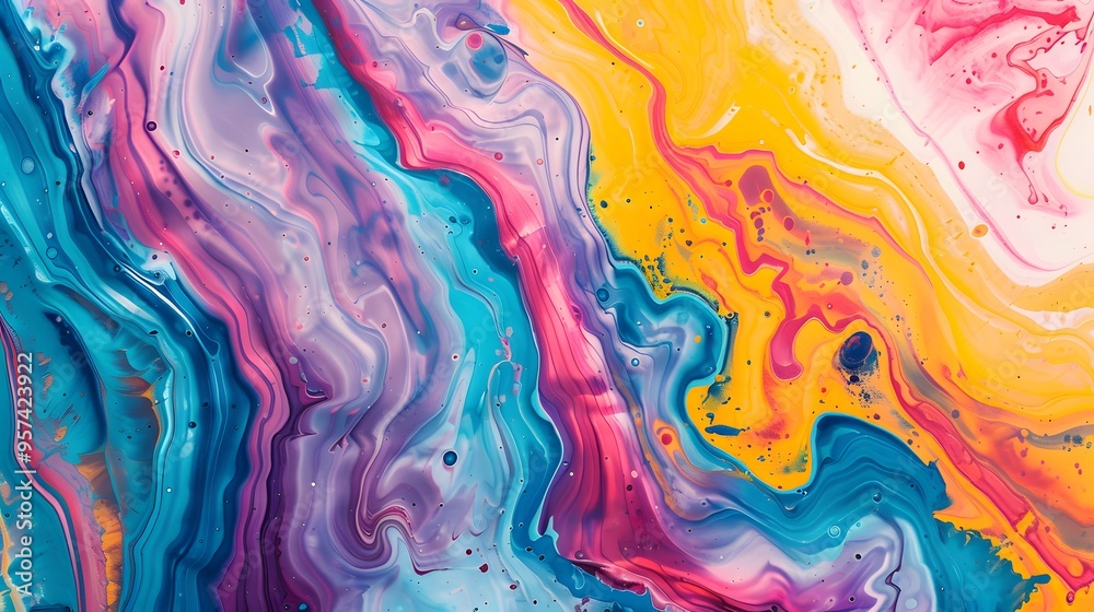 Abstract marble acrylic paint ink painted waves Abstract marble acrylic paint ink painted waves