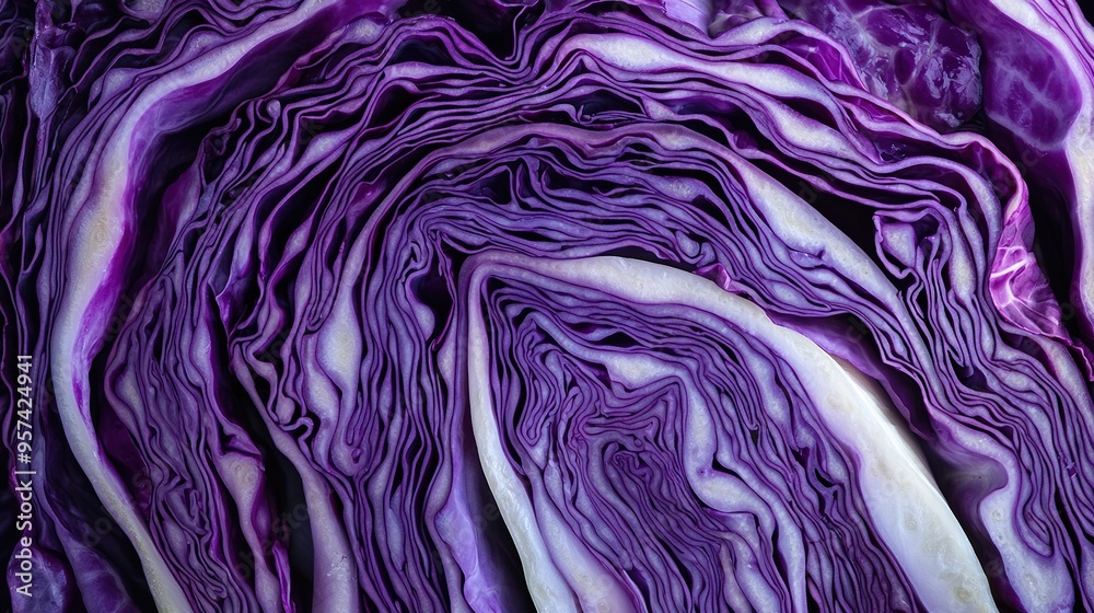 Obraz premium A purple vegetable with white and purple swirls on its surface