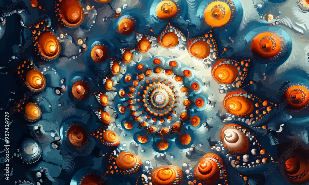 A geometric vector of a spiral pattern. A geometric vector of a spiral pattern.