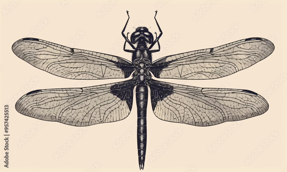 A linear vector of a dragonfly. A linear vector of a dragonfly.