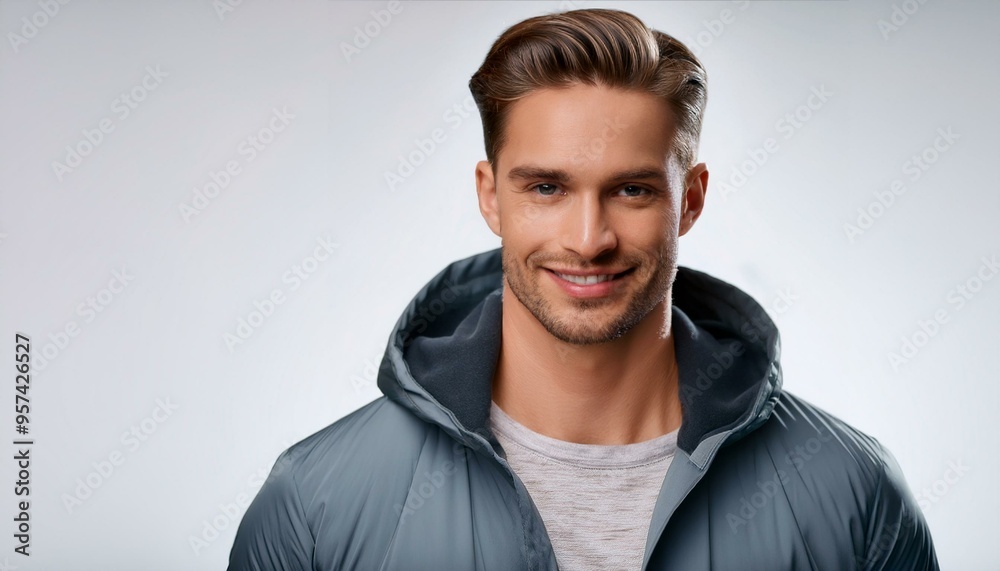 Fototapeta premium portrait of a man wearing a hooded coat