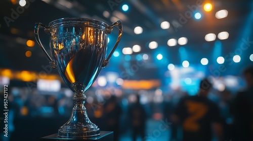 trophy with bokeh background lights