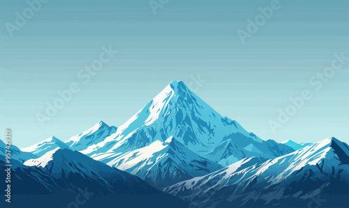 A minimalist vector of a mountain peak.