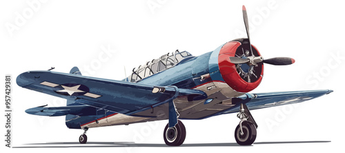 An isolated vector of a classic airplane.