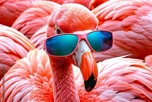 pink flamingo bird