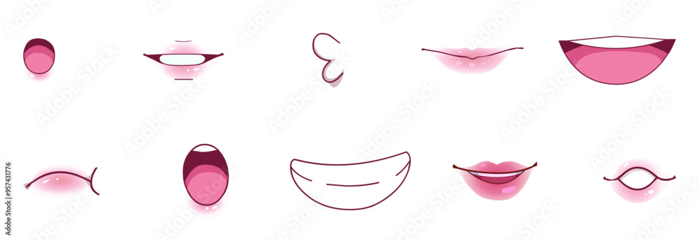 Mouth set, cartoon character mouths vector illustration Mouth set, cartoon character mouths vector illustration