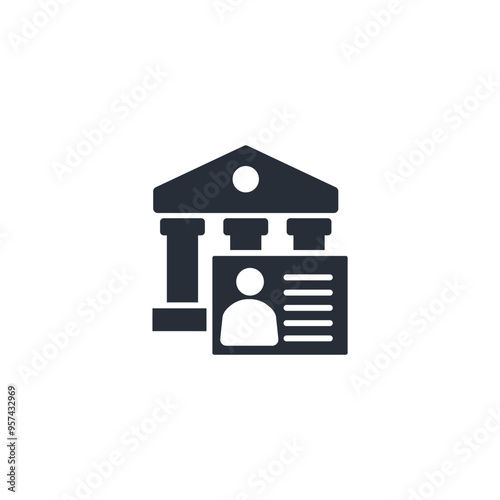 bank account icon. vector.Editable stroke.linear style sign for use web design,logo.Symbol illustration.