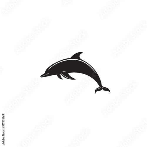 dolphin in cartoon, doodle style . Image for t-shirt, web, mobile apps and ui. Isolated 2d vector illustration in logo, icon, sketch style, Eps 10, black and white. AI Generative