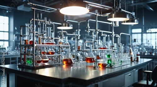 A Long Table Filled With Glassware