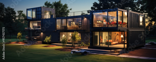 Modern house made from shipping containers