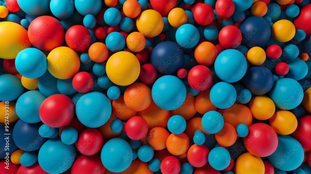 Colorful Balls Floating in the Air Colorful Balls Floating in the Air