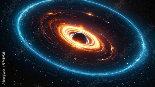 An Artists Impression of a Black Hole in Space