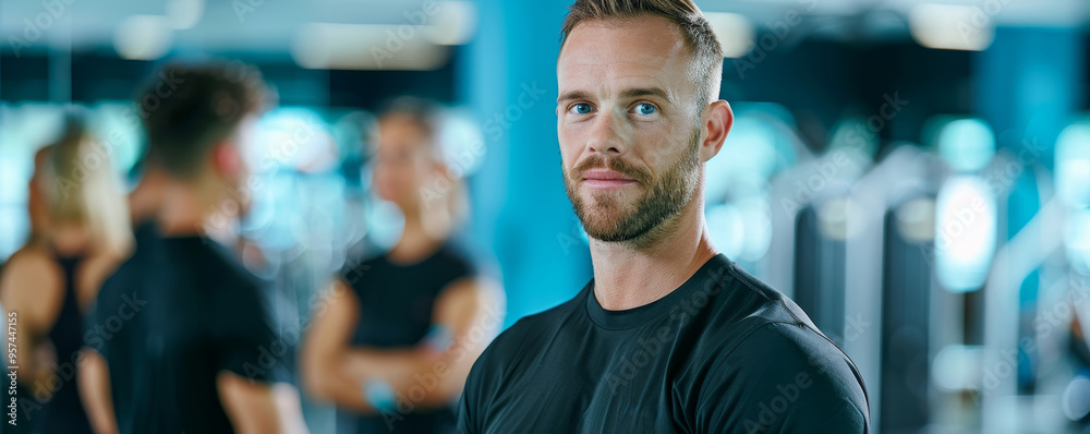 Portrait of a young man in a gym Portrait of a young man in a gym