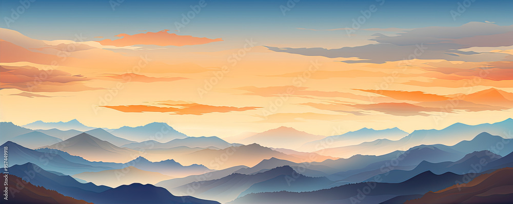 panorama of mountains landscape. dramatic sky at sunset. panorama of mountains landscape. dramatic sky at sunset.