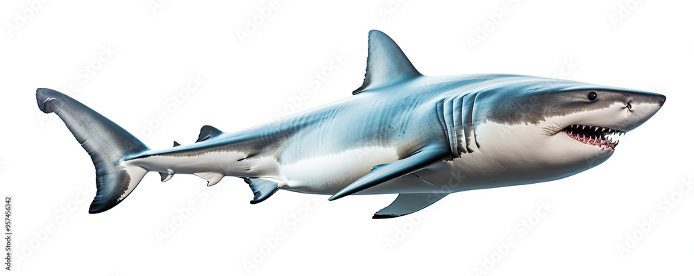 Fototapeta premium Shark on white background.