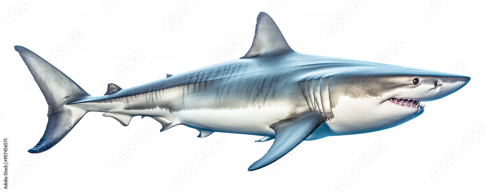 Fototapeta premium Shark on white background.