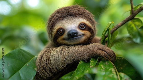 Adorable Sloth in the Rainforest