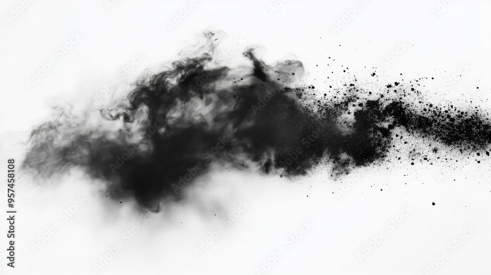 Abstract Representation of Black Smoke and Dust Particles Abstract Representation of Black Smoke and Dust Particles