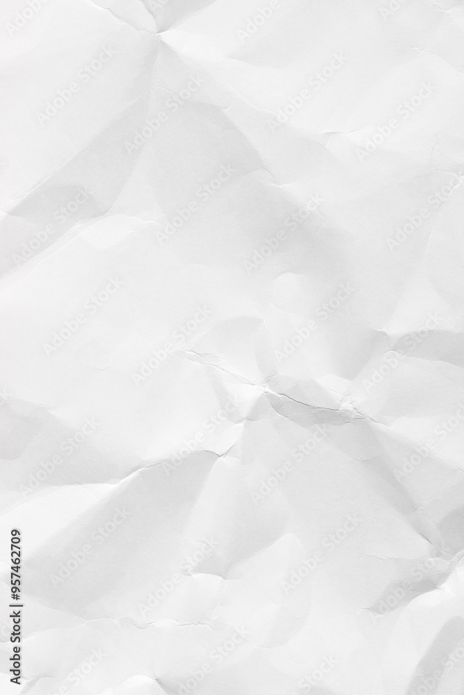 Fototapeta premium White Crumpled Paper Background. Abstract Design Mockup, Copy Space for Text. Sketching, Illustrator Mockup. 
