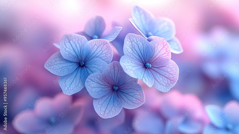 Delicate Blue Hydrangea Flowers Delicate Blue Hydrangea Flowers