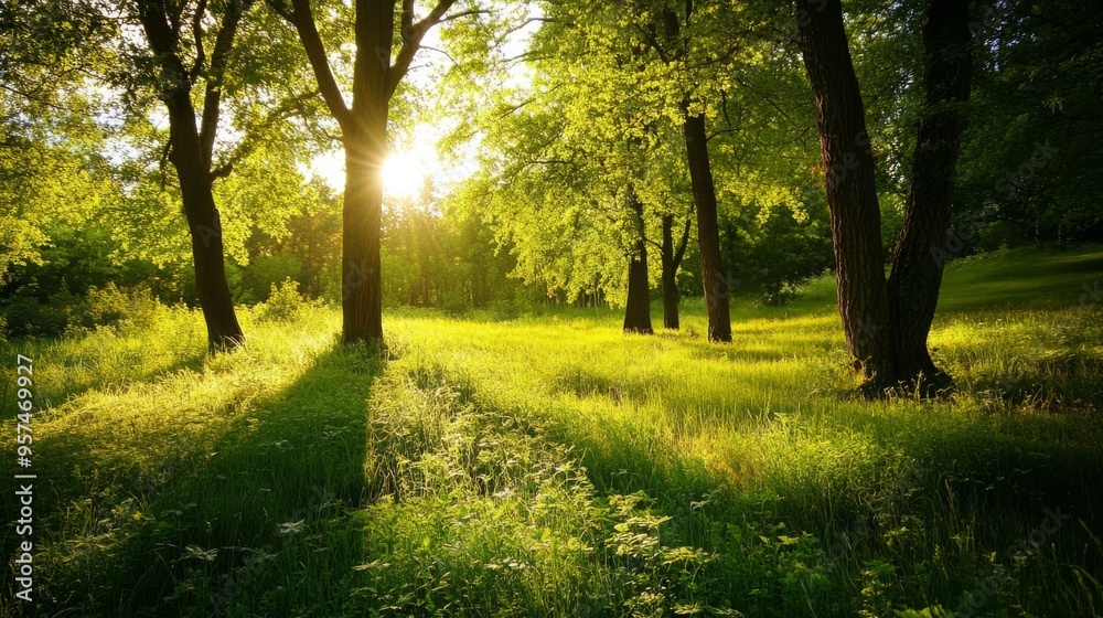 Fototapeta premium Serene Sunlit Forest