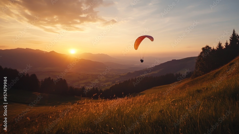 Paragliding at Sunset