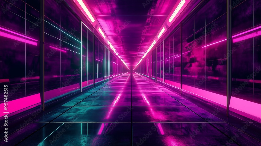 Naklejka premium neon tunnel