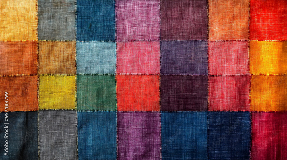 A Tapestry of Hues: Vibrant fabric squares in a spectrum of colors, evoking creativity, design, and the art of textiles. A Tapestry of Hues: Vibrant fabric squares in a spectrum of colors, evoking creativity, design, and the art of textiles.