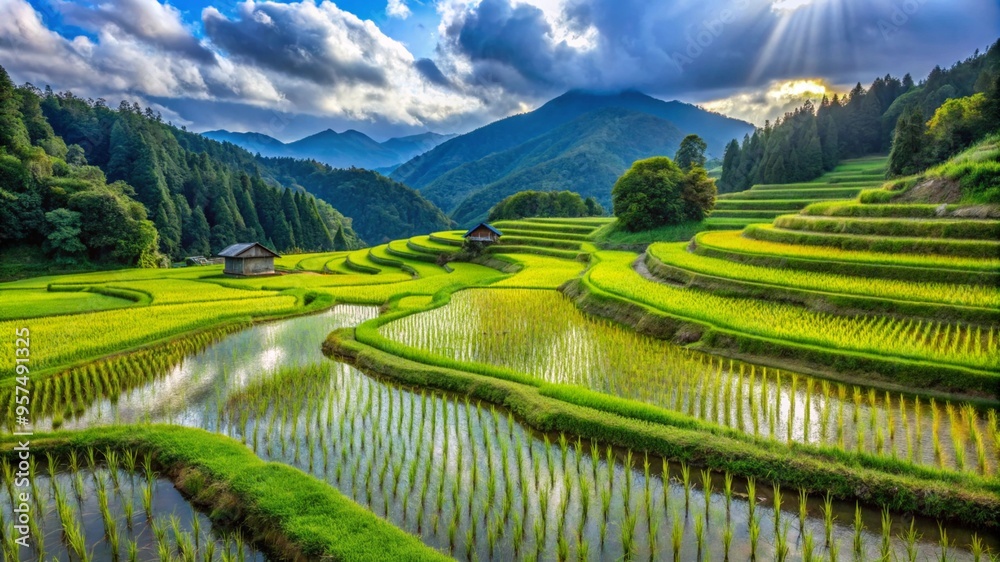 Fototapeta premium Harvesting. Rice field.