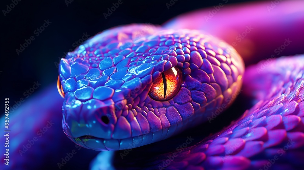 Fototapeta premium neon snake