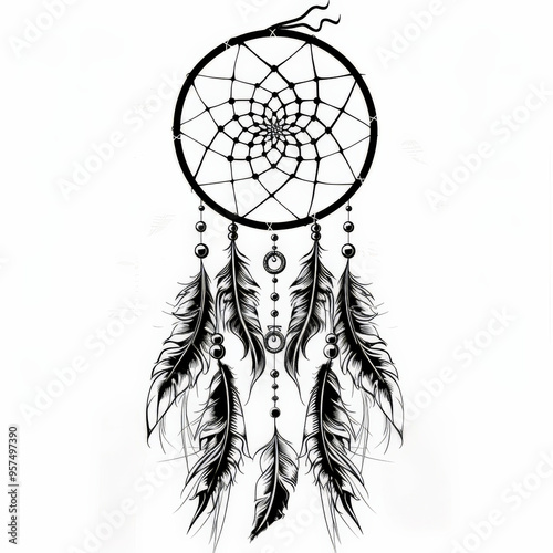 dream, catcher, dreamcatcher, tattoo, vector, illustration, tribal, art, pattern, design, decoration, symbol, black, ornament, flower, skull, floral, vintage, antique, heraldic, element, drawing