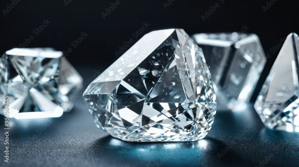 Group of Diamonds on Table Group of Diamonds on Table
