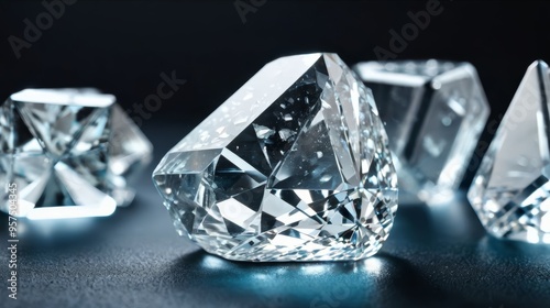 Group of Diamonds on Table
