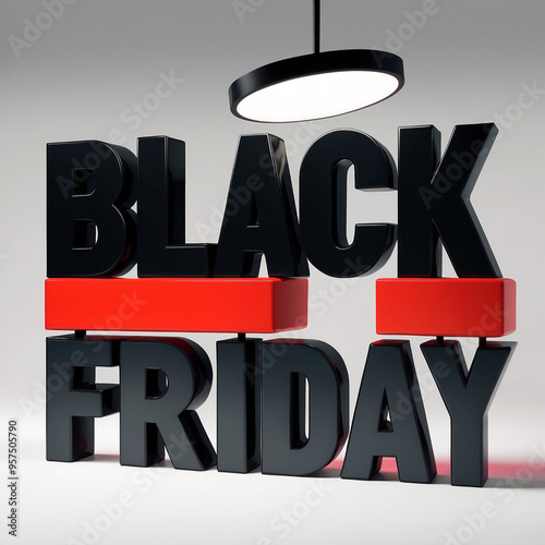 Black Fryday 3D Render Isolated photo