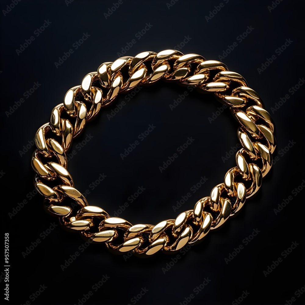 Obraz premium Object with gold chain set against black background image
