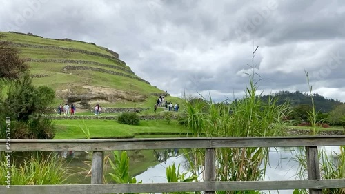 Timelapse of the Pumapungo ruins on a cloudy day Cuenca Ecuador