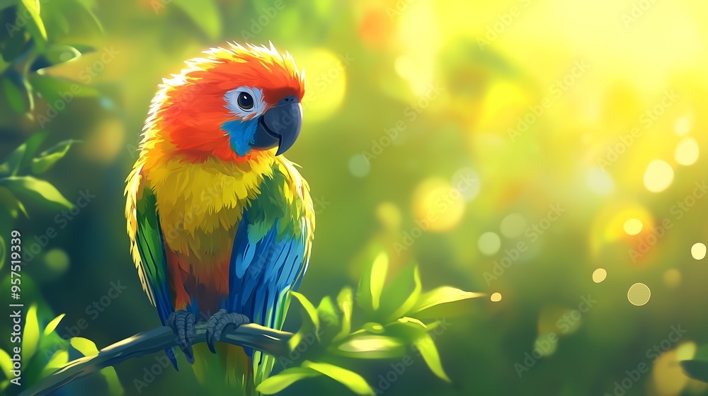 Fototapeta premium cute cartoon parrot