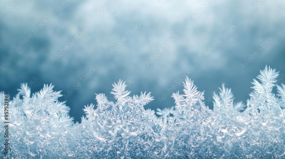Frosty ice border background Frosty ice border background