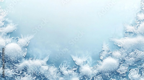 Frosty ice border background