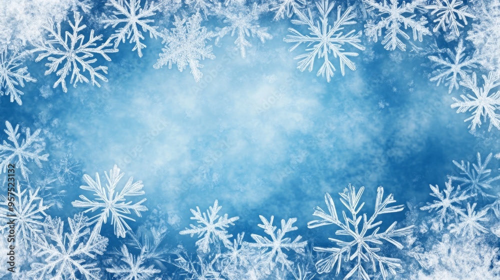 Frosty ice border background Frosty ice border background