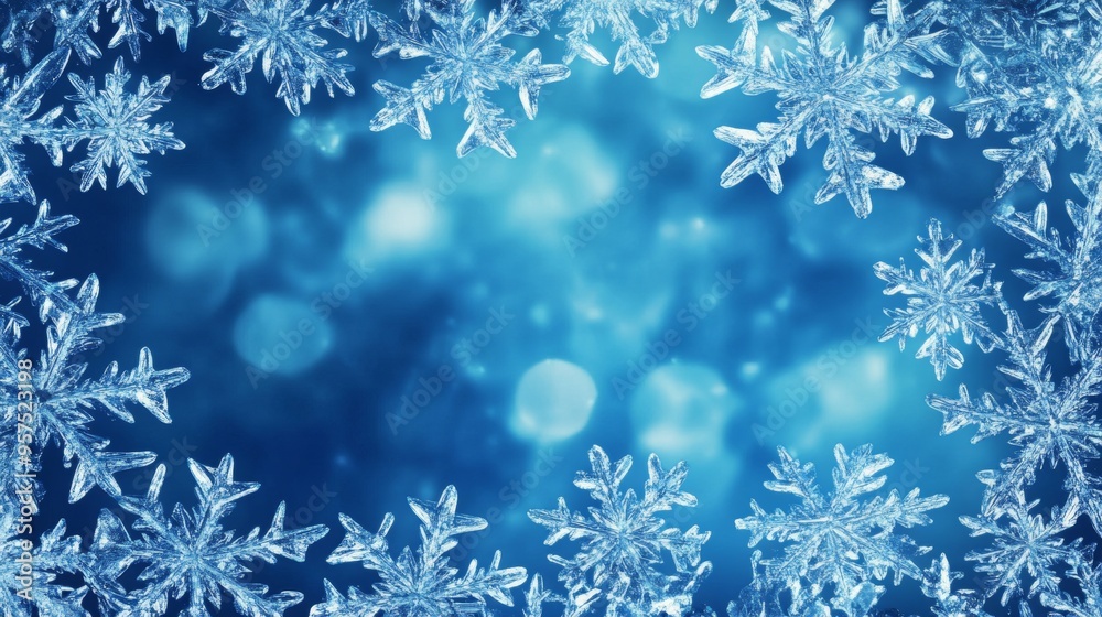 Frosty ice border background Frosty ice border background