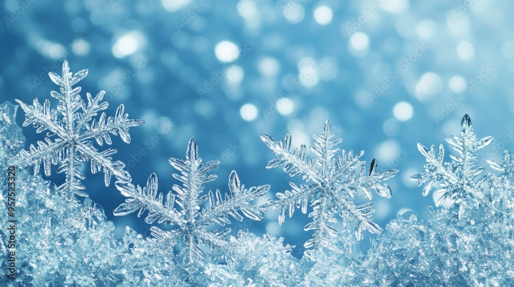 Frosty ice border background Frosty ice border background