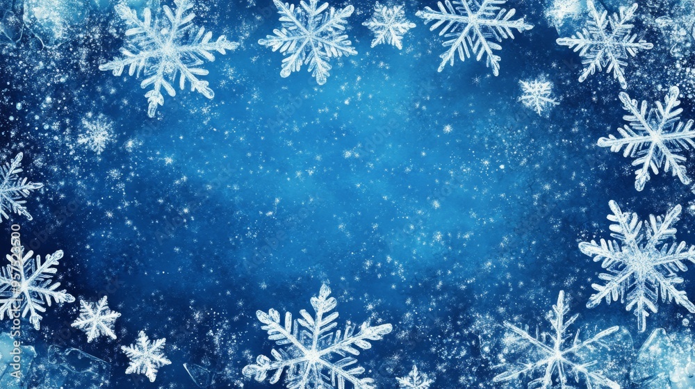 Frosty ice border background Frosty ice border background