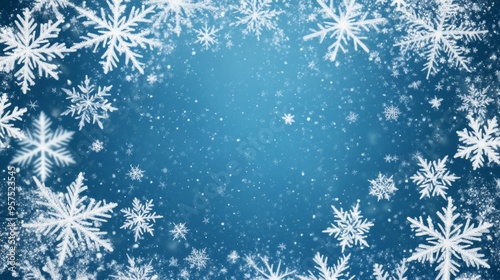 Frosty ice border background