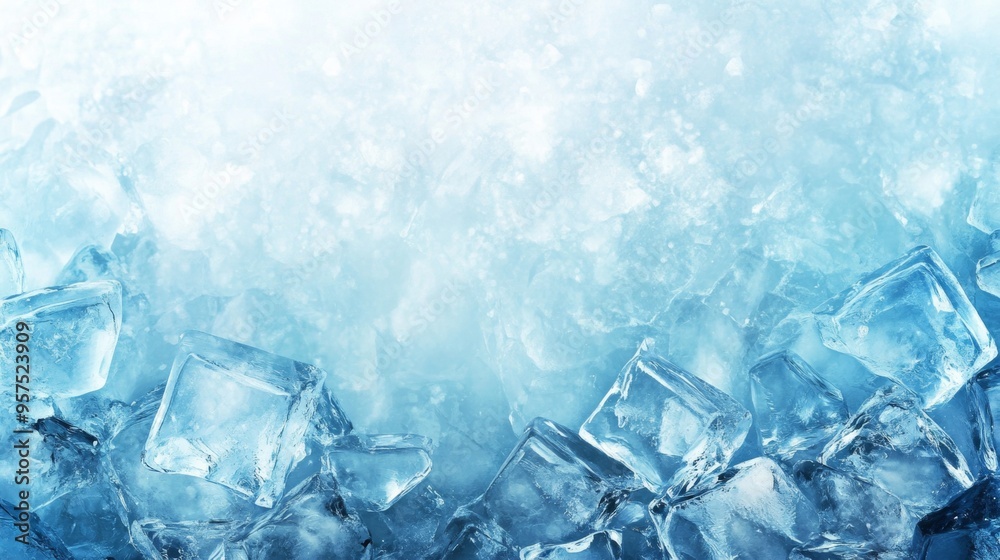 Frosty ice border background Frosty ice border background