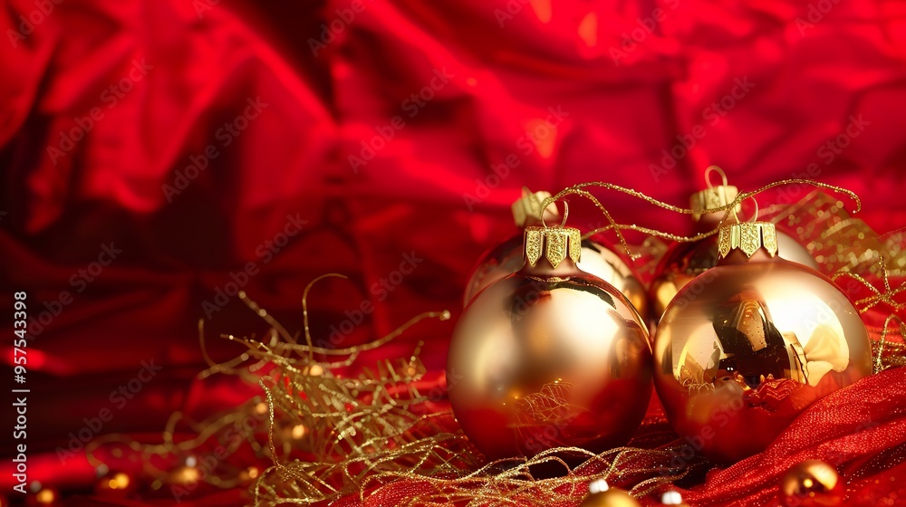 Gold_Christmas_decorations_Red_christmas_background Gold_Christmas_decorations_Red_christmas_background