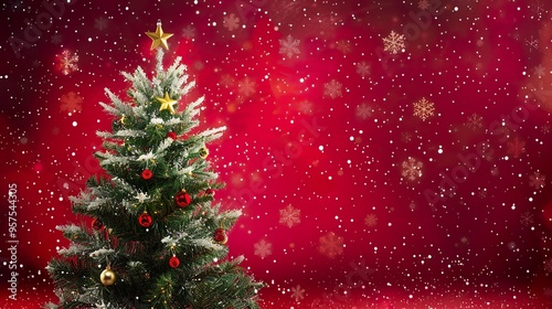 Christmas_tree_card_Red_christmas_background