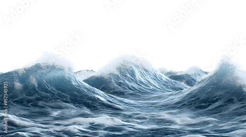 Ocean waves isolated on transaprent background 