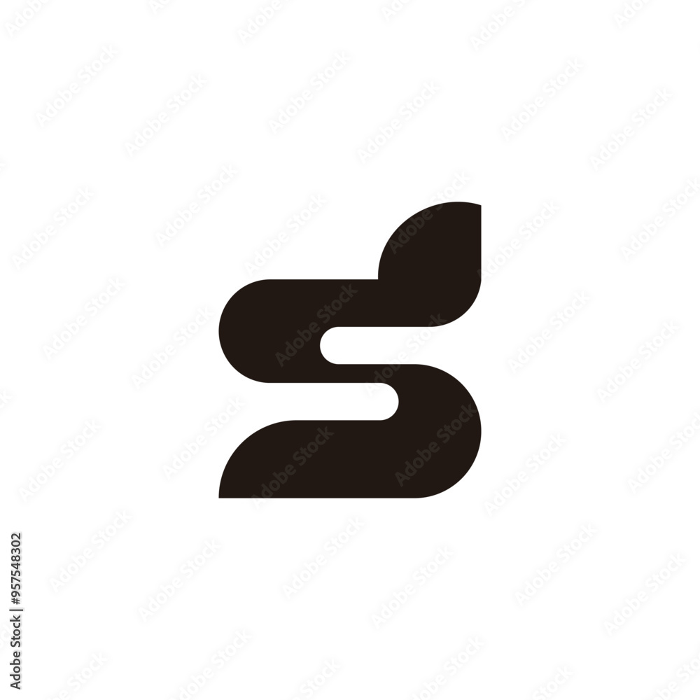 letter ds simple geometric curves logo vector letter ds simple geometric curves logo vector